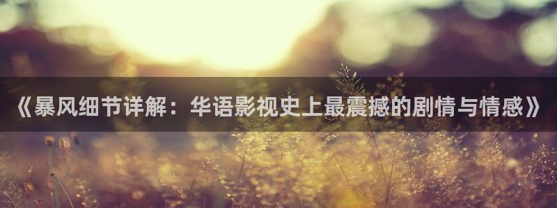 qiezi 茄子视频：《暴风细节详解：华语影视史上最震撼的剧情与情感》